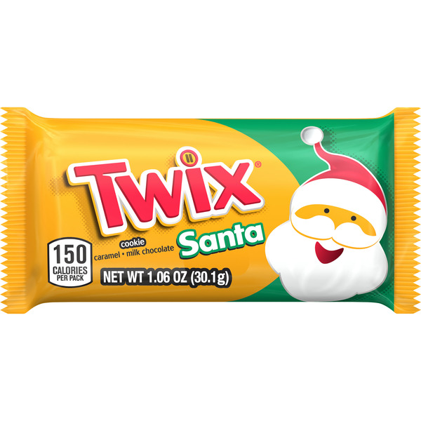 TWIX Caramel Cookie Santa Full Size Christmas Chocolate Candy Bar