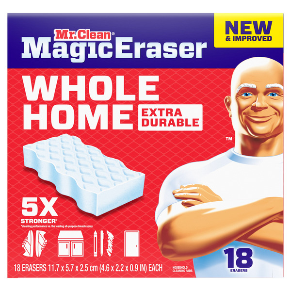Mr. Clean Magic Eraser, Whole Home Extra Durable, 18-count