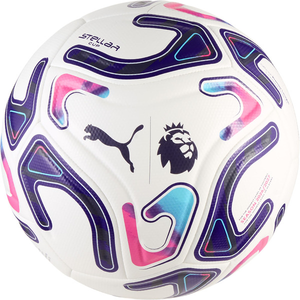 PUMA Stellar Match Premier League Reactivity Soccer Ball, Size 5 - Puma White/Multicolor