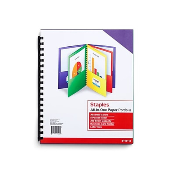 Oxford 99656 Multicolored 8 Pocket Portfolio Folder