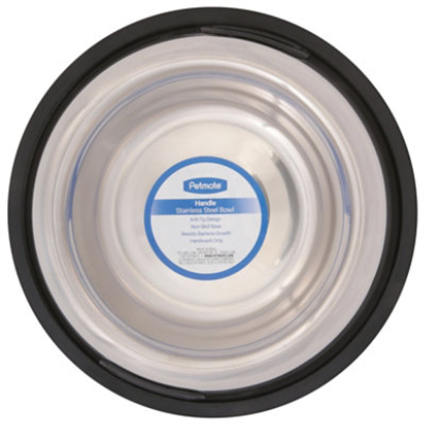 Petmate Bowl, Stainless Steel, Handle