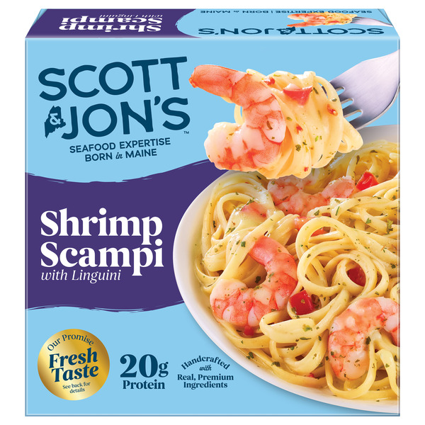 Scott & Jon's Frozen Meal, Shrimp Scampi with Linguini Pasta Bowl