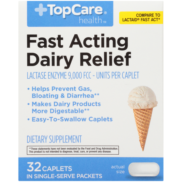 Top Care Fast Acting Dairy Relief Lactase Enzyme 9,000 Fcc Top Care Fast Acting Dairy Relief Lactase Enzyme 9,000 Fcc