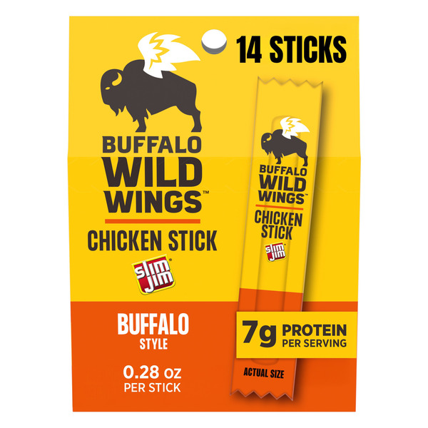 超美品 BLACK SIGN Wild Buffalo”kimo-G Slim Jim Chicken Sticks, Buffalo Wild Wings Buffalo Style, 7g