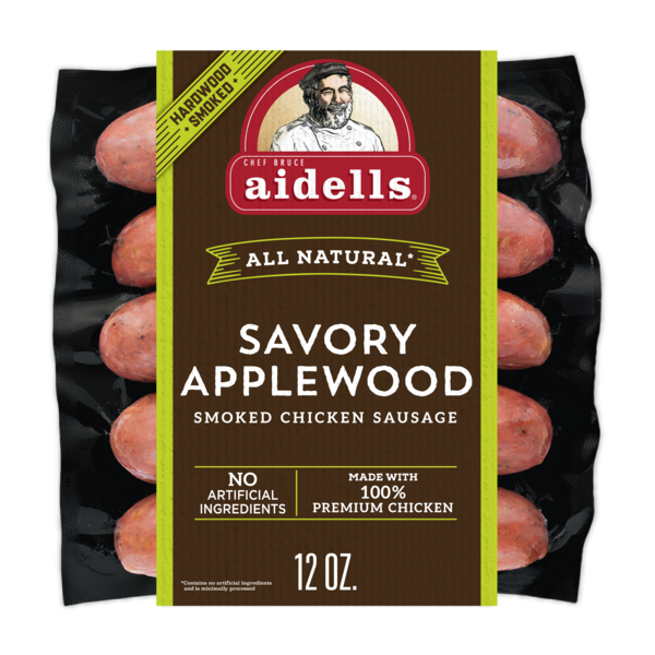 Aidells Savory Applewood Hardwood Smoked Chicken Sausage Links, 4