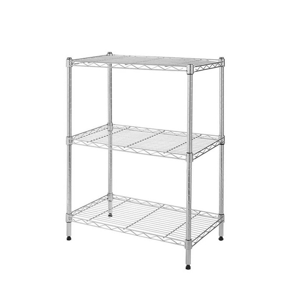 HDX 3-tier Steel Wire Shelving Unit In Chrome (24 In. W X 30 In. H X 14 In. D)