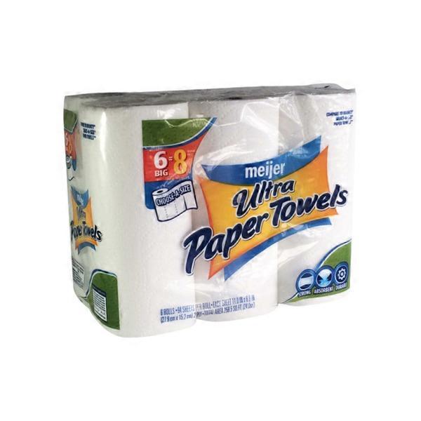 Meijer Ultra Paper Towel Big Rolls (6 ct) Instacart