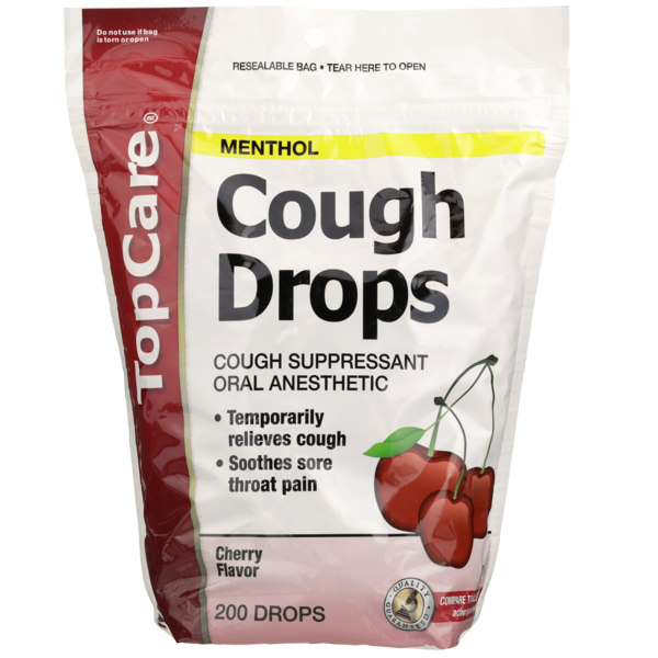 Top Care Menthol Cough Drops, Cherry (200 ct) Instacart