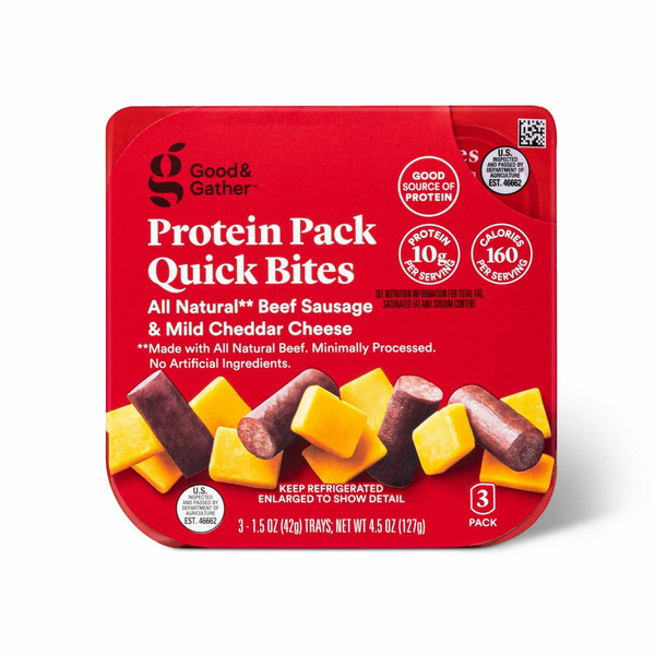 Good & Gather Beef Sausage & Mild Cheddar Cheese Protein Pack Quick Bites