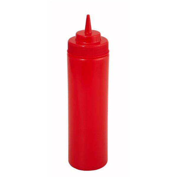 Red, Wide Mouth Squeeze Bottle - 24oz/6 pack