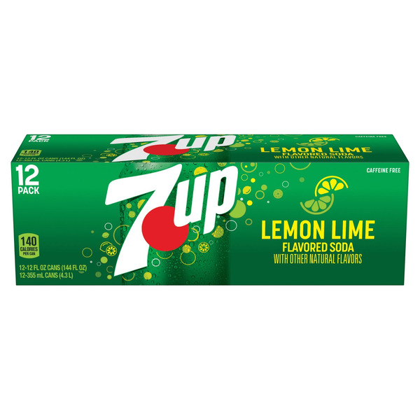 7UP Lime Lemon Soda, 12 fl oz cans, 12 pack