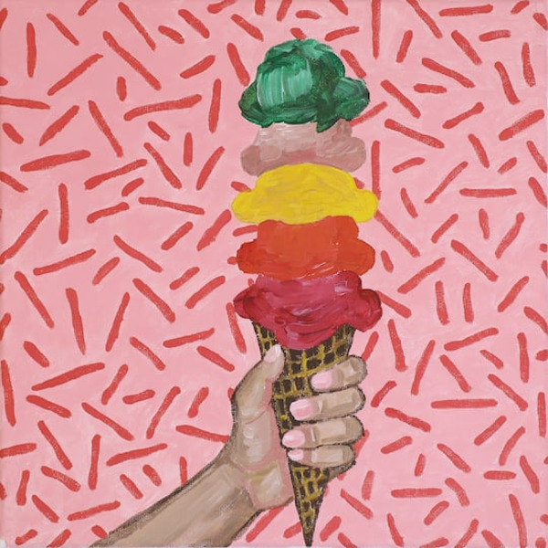 Jonathan Adler x Michaels Stacked Ice Cream Canvas Painting Kit, 11 x 11 in