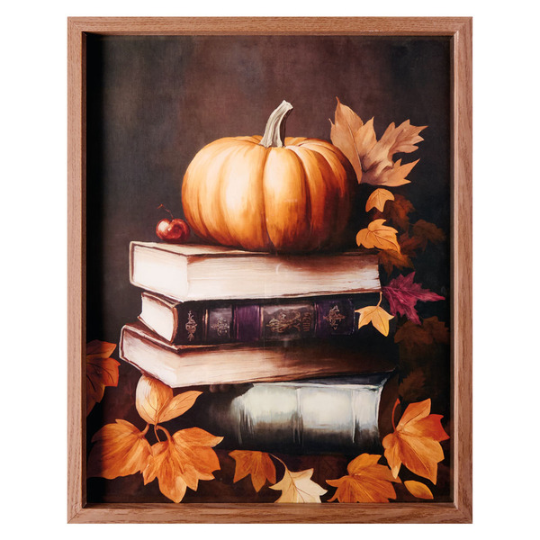 Kirkton House Fall Framed Wall Art, Pumpkin Books Same-Day