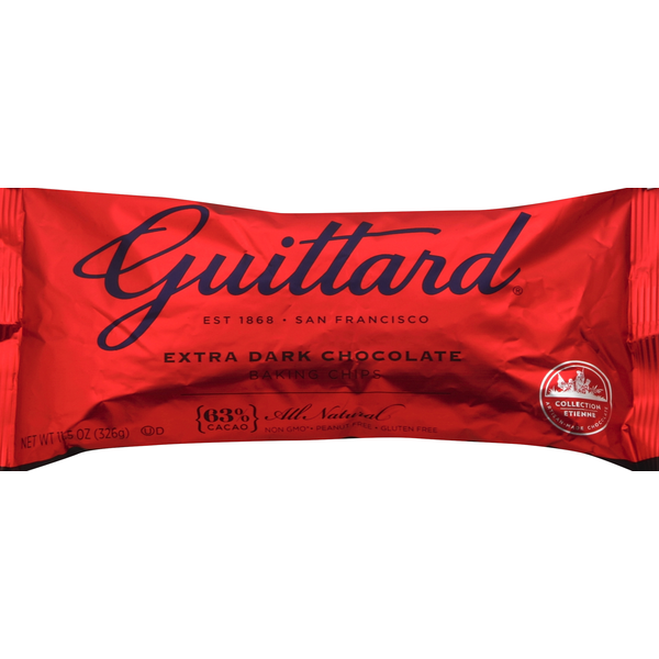 Guittard Baking Chips, Extra Dark Chocolate, 63% Cacao