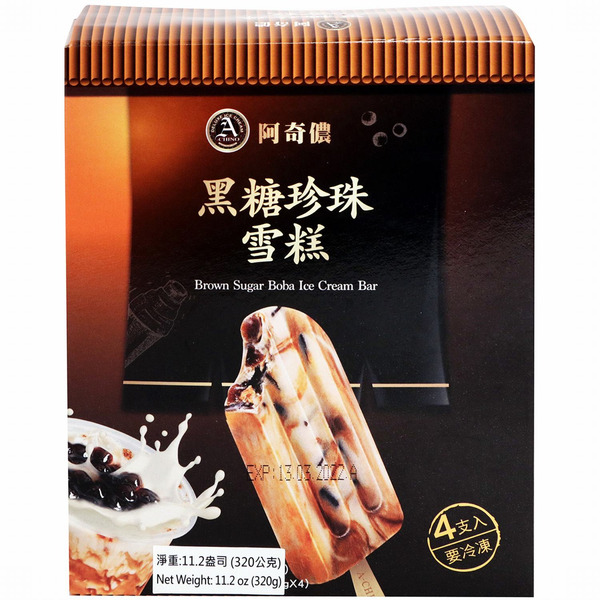 A Chino Ice Cream Bar, Brown Sugar Boba, 4 Pack
