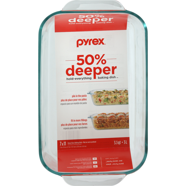 Pyrex Baking Dish, Deep Glass, 3.1 Quart Same-Day Delivery or