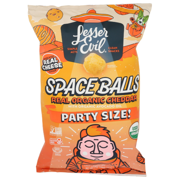 Lesser Evil Organic Real Cheddar Space Balls Party Size