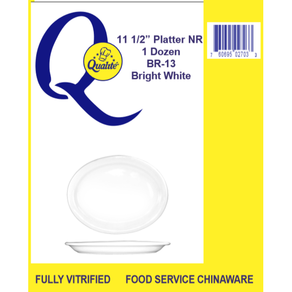 Qualite - 11.5" Bright White Platter NR - 1 Dz