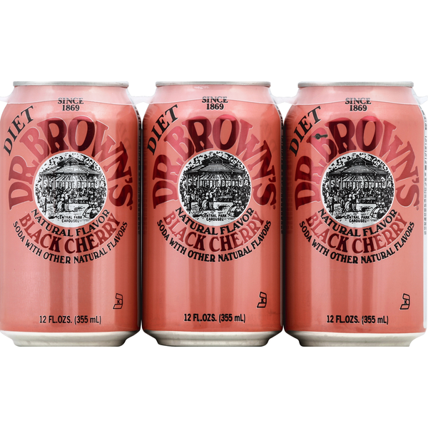 Dr. Brown's Natural Flow Soda, Black Cherry, Diet, Caffeine Free