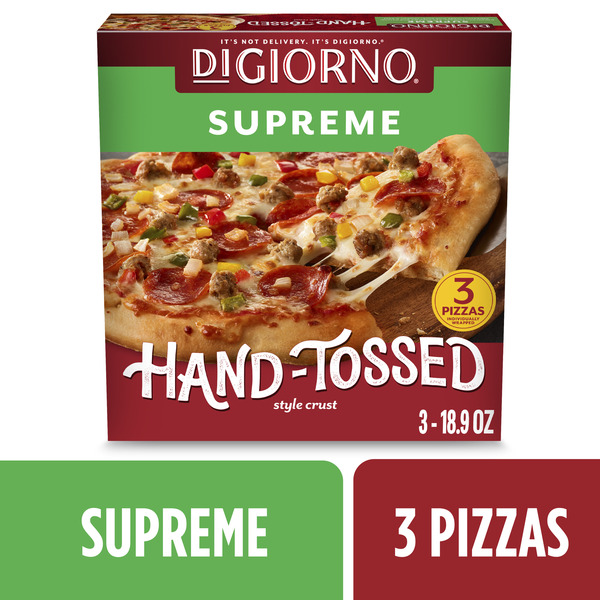 DiGiorno Hand Tossed Style Supreme Pizza, Sausage and Pepperoni, 3