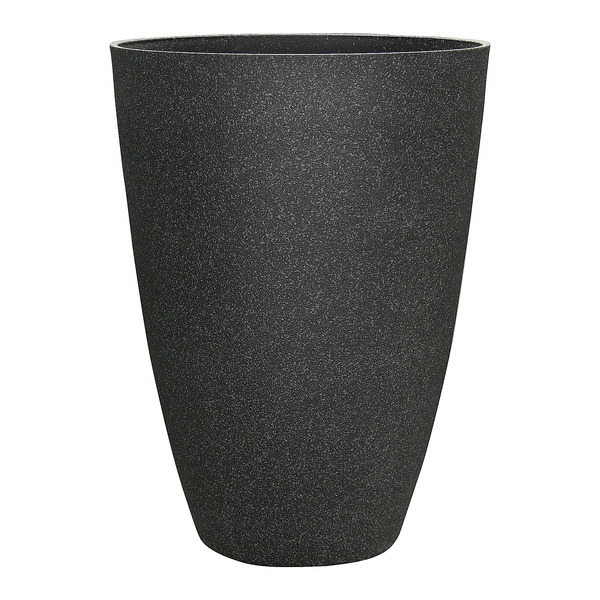 allen + roth 15.28-in W x 15.28-in L x 21.69-in H Black Resin Cone Indoor Planter