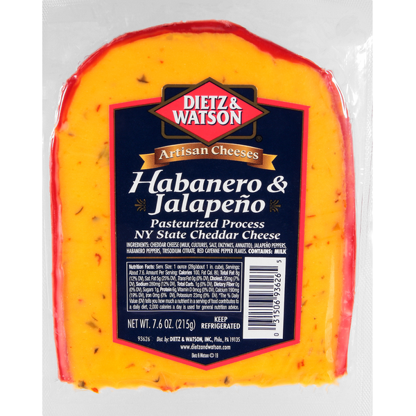 チーズ Dietz & Watson Cheese, Habanero & Jalapeno Same-Day Delivery or