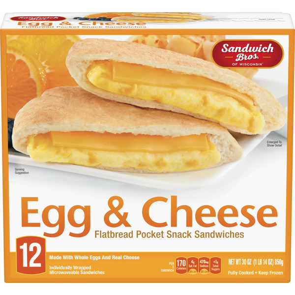 sandwich様4点おまとめページ Sandwich Bros. Egg and Cheese Flatbread Pocket Breakfast