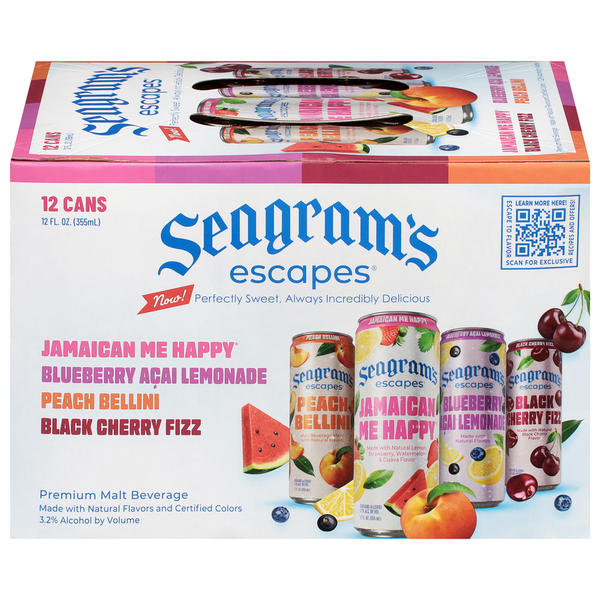 Seagram's Escapes Classic Variety Pack, 12 can Same-Day Delivery