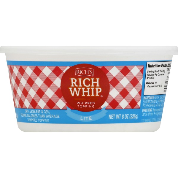 Rich's Whipped Topping, Lite (8 oz) Instacart