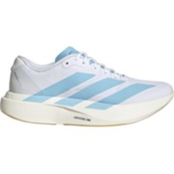 adidas Women's Adizero EVO SL Running Shoes, Size 7.5, Medium/B Width - White/Clear Blue/Matte Gold