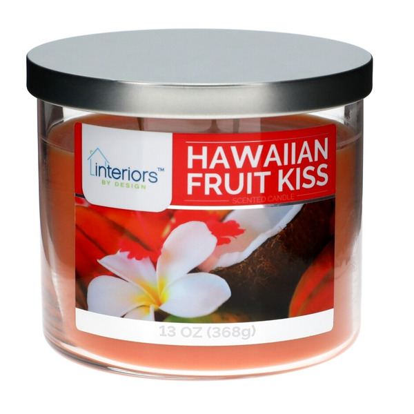 Interiors By Design 3-Wick Hawaiian Fruit Kiss Jar Candle Same-Day