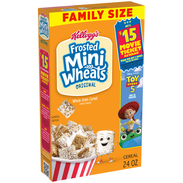 Kellogg's Frosted Mini-Wheats Original Breakfast Cereal, High Fiber, 48g Whole Grain, Family Size