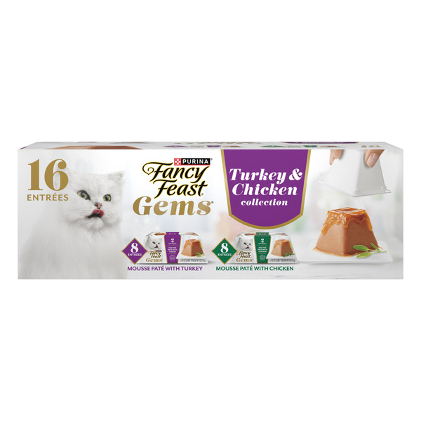 Fancy Feast Purina Fancy Feast Gems Pate Mousse With Turkey and With Chicken Wet Cat Food Variety Pack