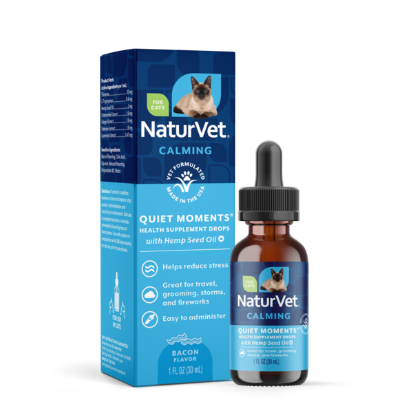 NaturVet Hemp Quiet Moments, Calming Drops For Cats