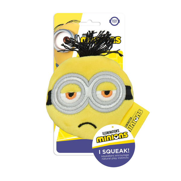 Multipet International Minions Two-Eyed Head Plush Dog Toy