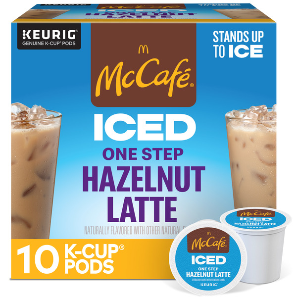 McDonald's McCafé ICED One Step Hazelnut Latte K-Cup Pods Same-Day