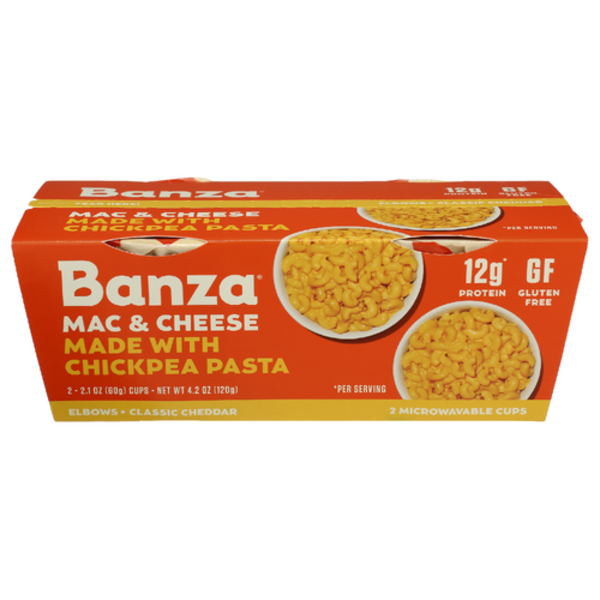 Banza Elbows + Classic Cheddar Microwaveable Mac & Cheese Made
