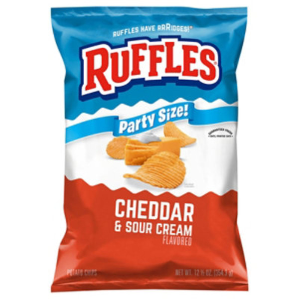 Ruffles Potato Chips, Cheddar & Sour Cream Flavored, Party Size