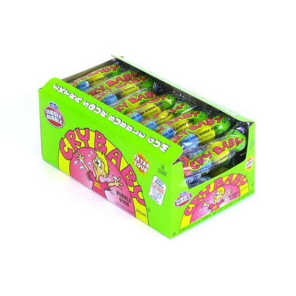 Cry Baby - Extra Sour Gum Ball Tube Candy - 12/36ct