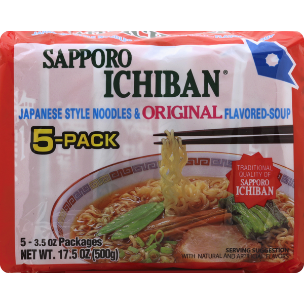 Sapporo Noodles & Soup, Japanese Style, Original Flavored, 5-Pack