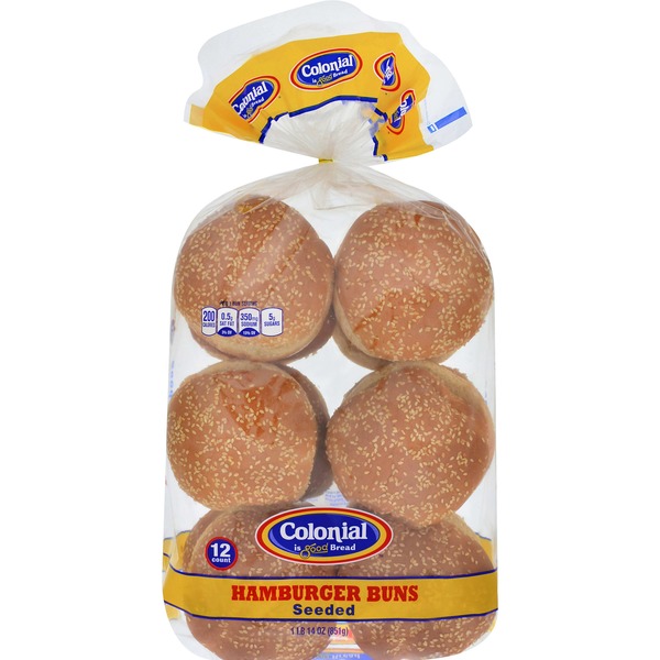 Colonial Seeded Hamburger Buns (30 oz) Instacart