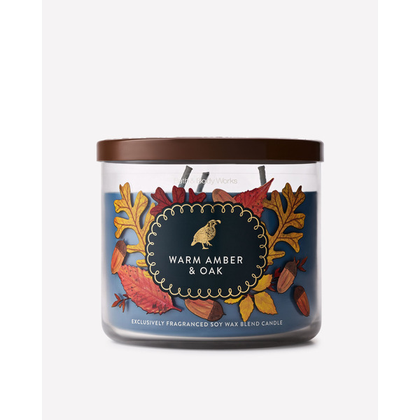 Warm Amber & Oak 3-Wick Candle