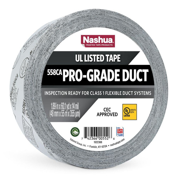 Nashua Tape 1.89 In. X 60 Yd. 558ca Pro-grade Ul Listed Duct Tape