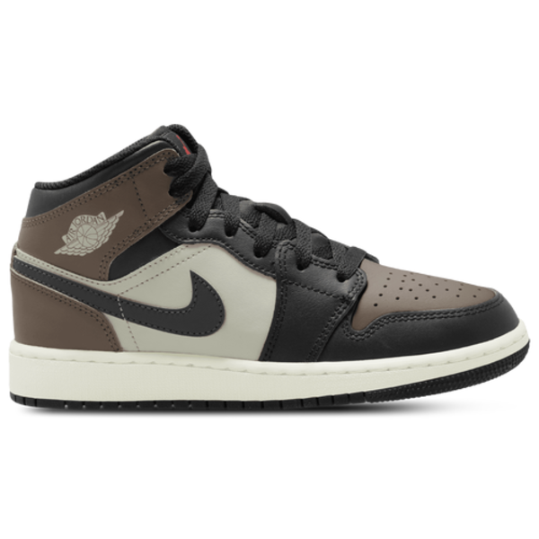 Nike Big Kids' Retro 1 Mid Casual Shoes, Size 7 - Black/Palomino/University Red/Phantom