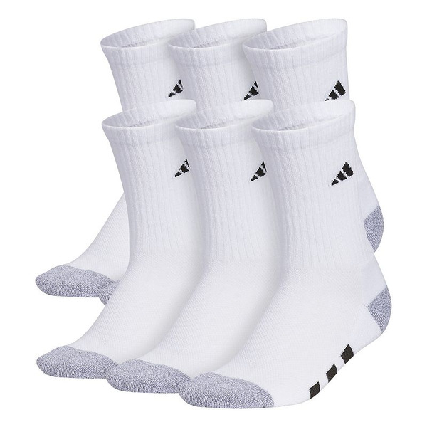 adidas Boys  6-pk. Crew Socks, Boy's, Size: 9-11, White