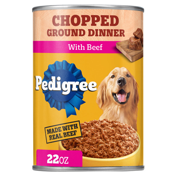 Pedigree Chopped Ground Dinner Adult Soft Wet Dog Food Can With