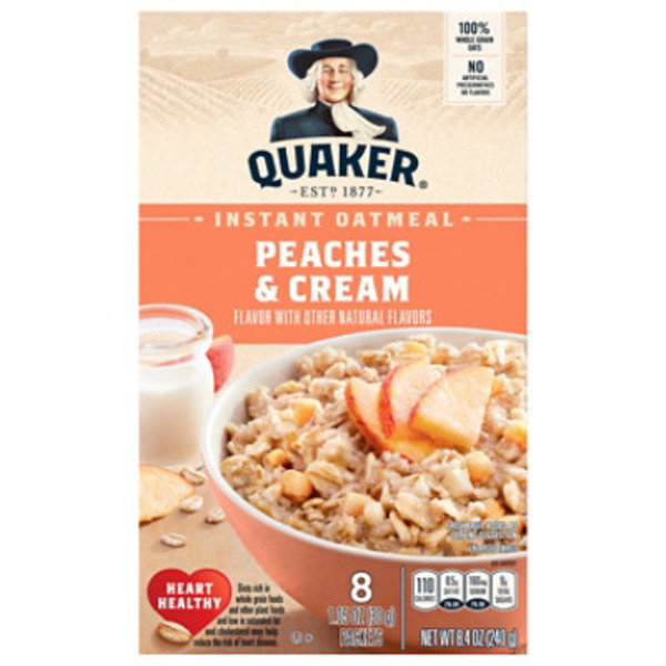 Quaker Instant Oatmeal, Peaches & Cream - Pack