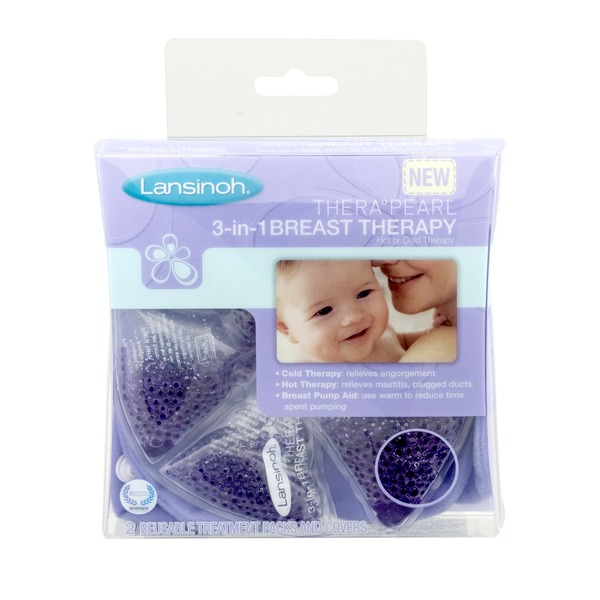 2 Count Lansinoh Thera Peral 3 in 1 Breast Therapy Reusable Treatment Packs
