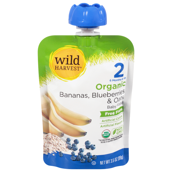 Wild Harvest 2 (6 Months & Up) Organic Bananas, Blueberries & Oats
