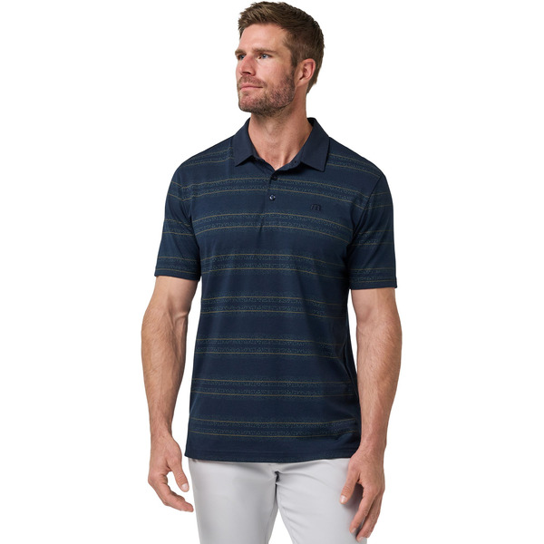 Travis Mathew Men's Heater Jersey Horizons Golf Polo, L - Total Eclipse